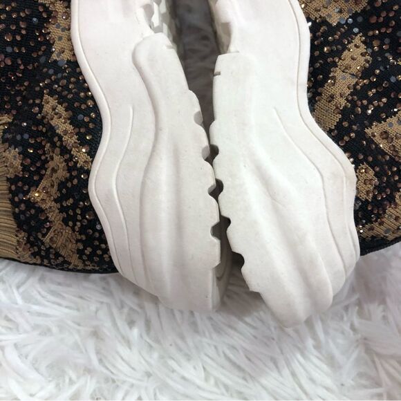 Vince Camuto Henna Leopard Animal Print Knit Slip On Chunky Sneakers Girls 13 M - Picture 5 of 10